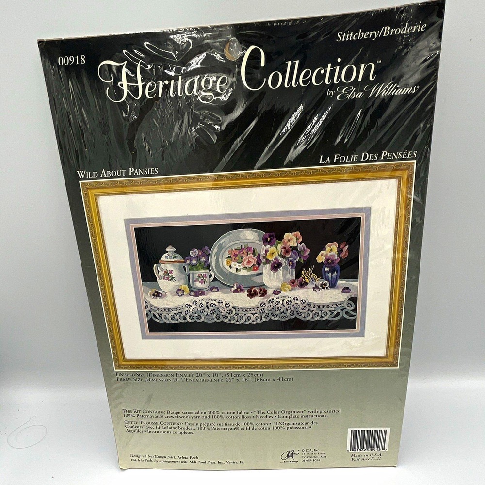 Heritage Collection Elsa Williams Wild About Pansies Needlepoint Kit #00918